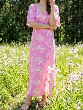 NWT Pink Floral Maxi Dress